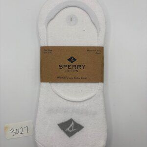 Sperry low show shoe liner socks - white - NWT/NIP - Fits shoe sizes 5-10